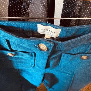 Emilio Mid-Rise Cropped Trousers - Denim Blue - US Size 10 - NWT